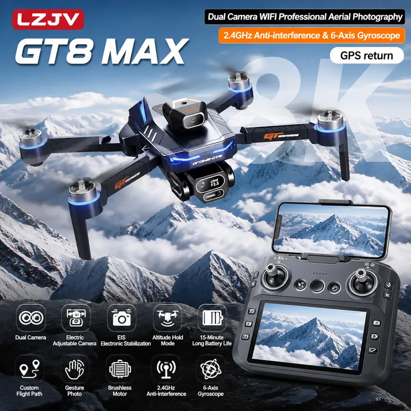 GT8 Max Foldable Drone 8K HD P - Drone Gps Module recension och pris